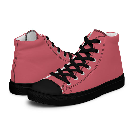 Dark Pink - Sustainably Made Men's High Top Canvas Shoes