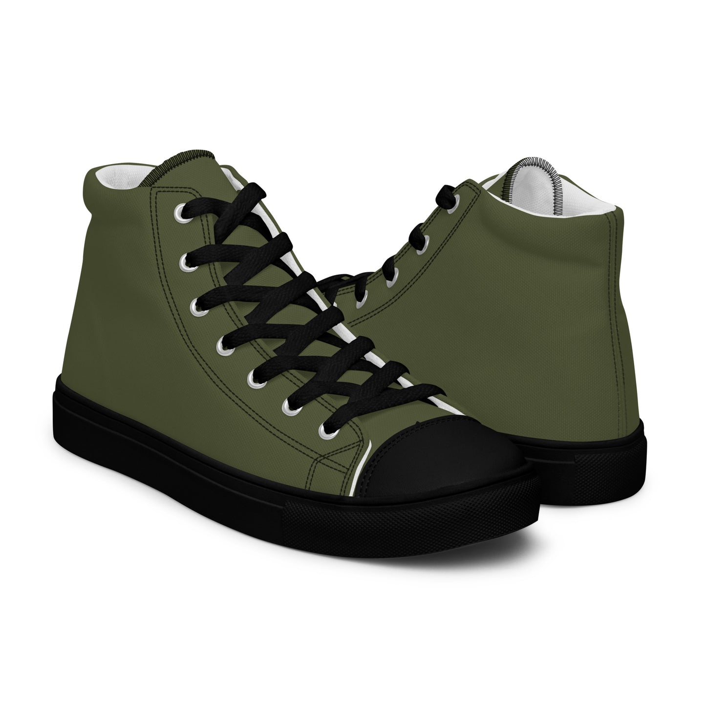 Army Green - Sustainably Made Men's High Top Canvas Shoes