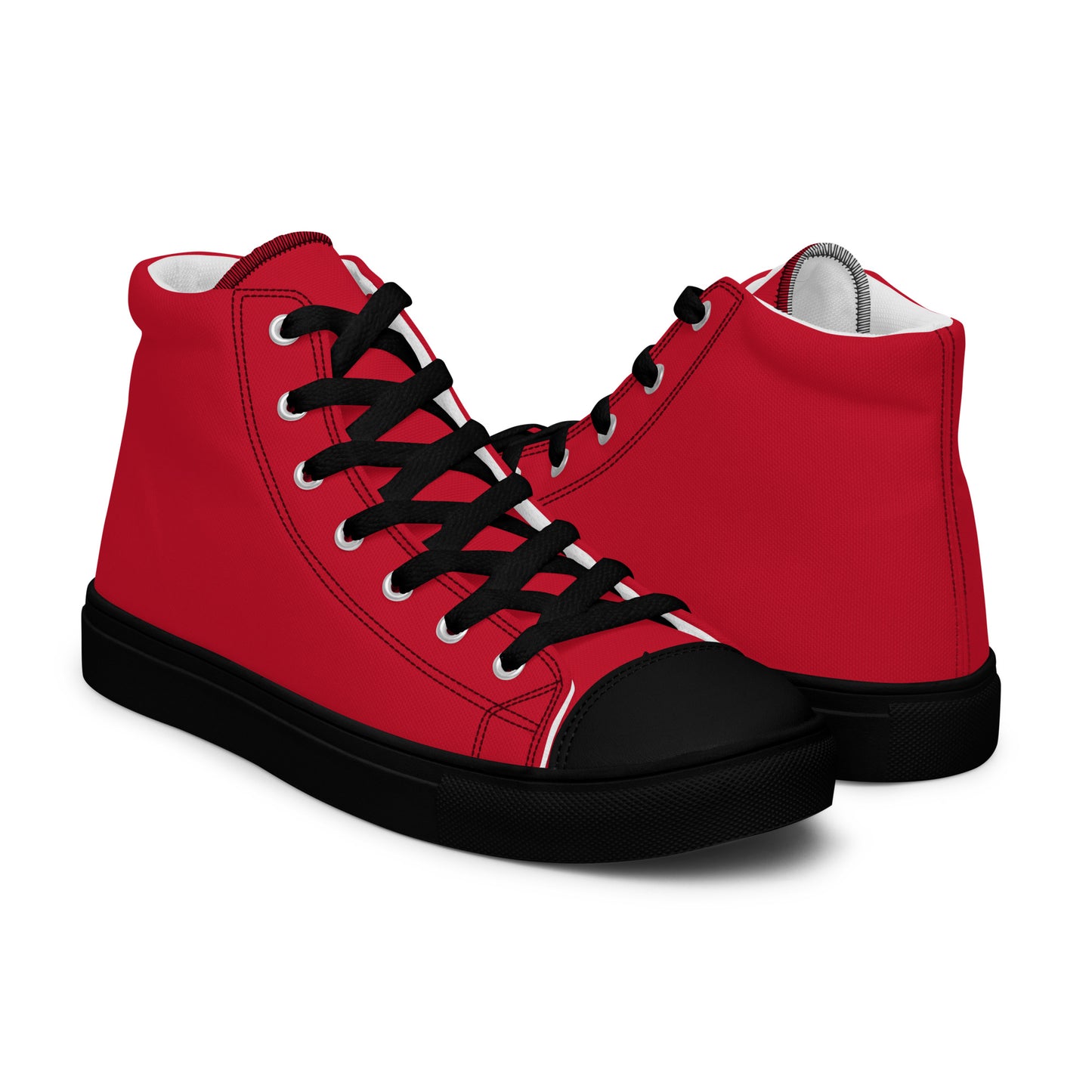 Red Black - Sustainably Made Men's High Top Canvas Shoes