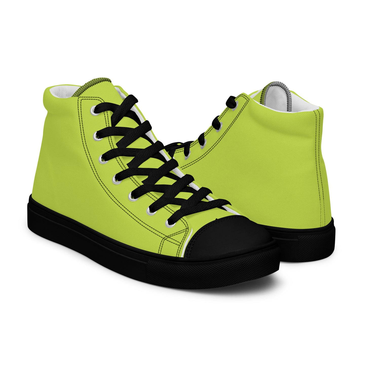 Neon Green - Sustainably Made Men's High Top Canvas Shoes