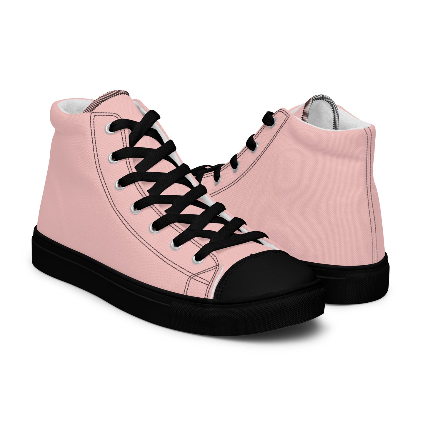 Pink Black - Sustainably Made Men's High Top Canvas Shoes