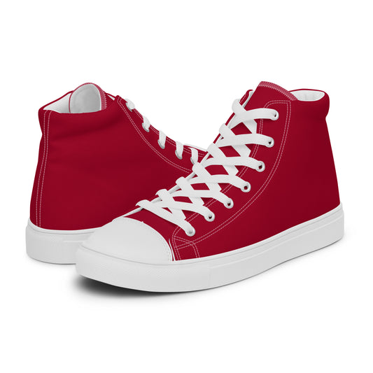 Crimson Red - Sustainably Made Men's High Top Canvas Shoes