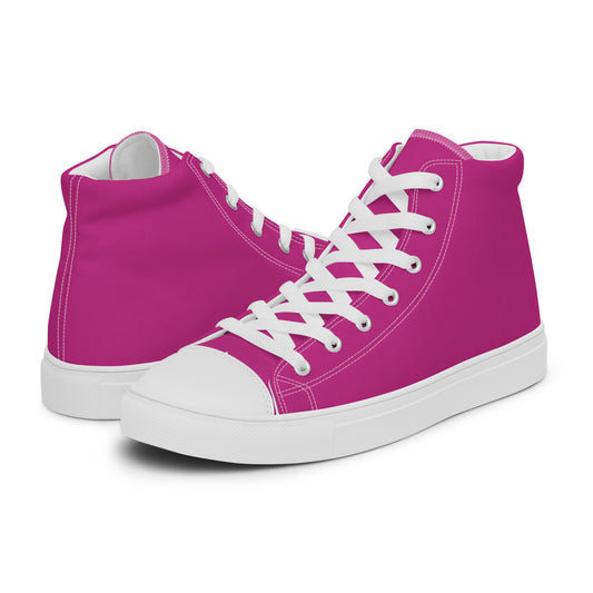 Fuchsia - Sustainably Made Men's High Top Canvas Shoes
