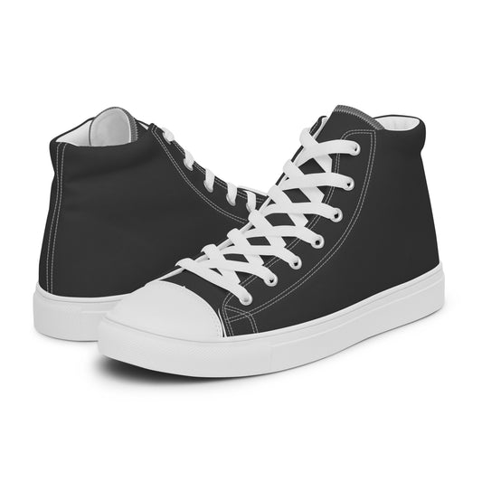 Charcoal - Sustainably Made Men's High Top Canvas Shoes
