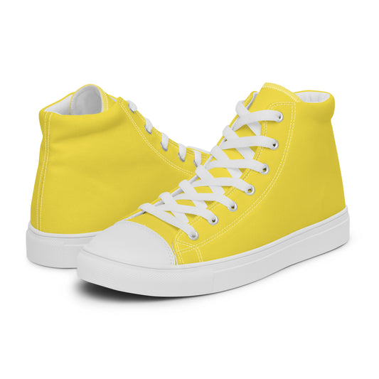 Basic Yellow - Sustainably Made Men's High Top Canvas Shoes
