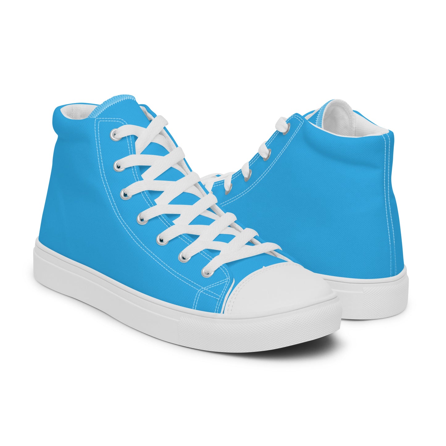 Sky Blue - Sustainably Made Men's High Top Canvas Shoes