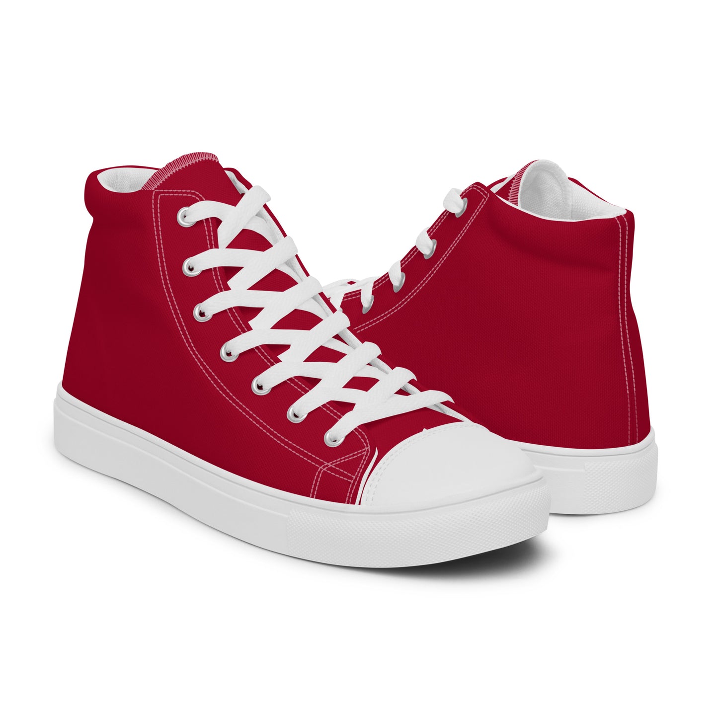 Crimson Red - Sustainably Made Men's High Top Canvas Shoes