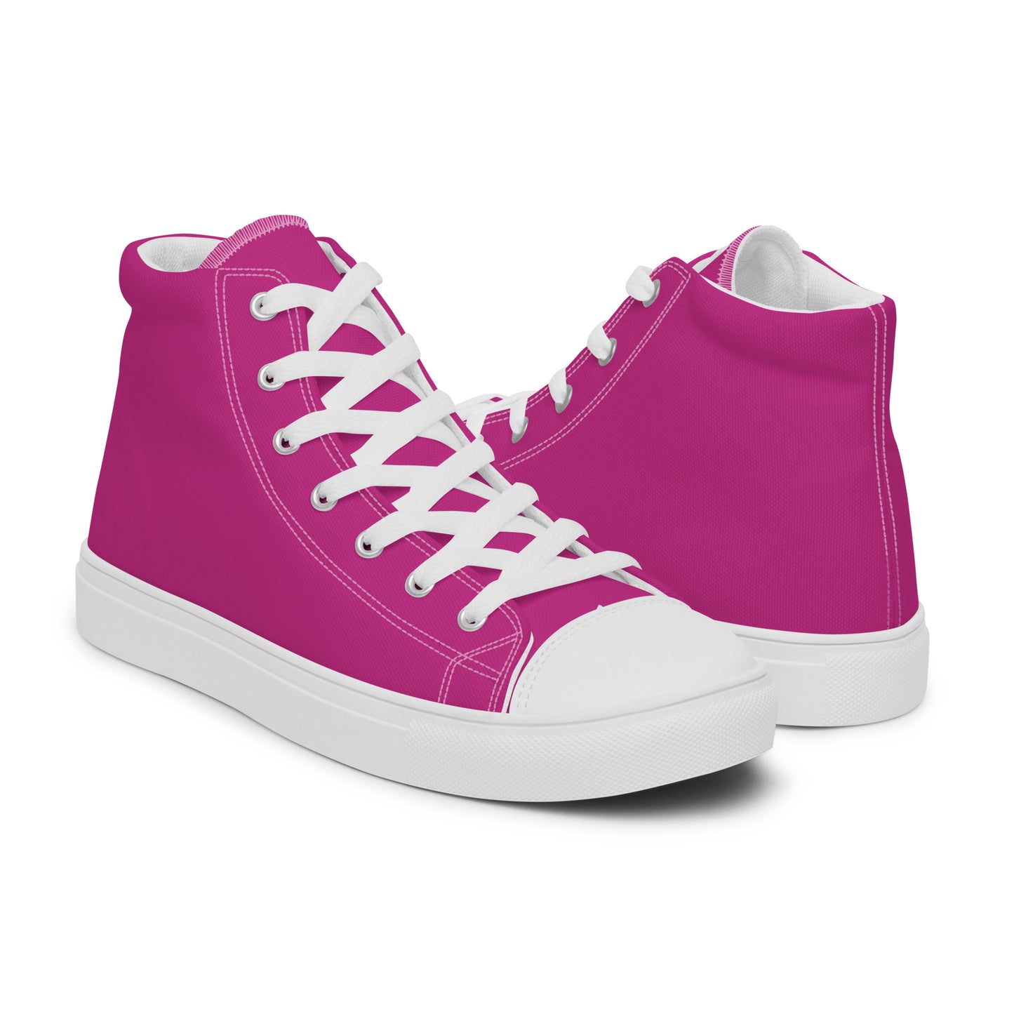 Fuchsia - Sustainably Made Men's High Top Canvas Shoes