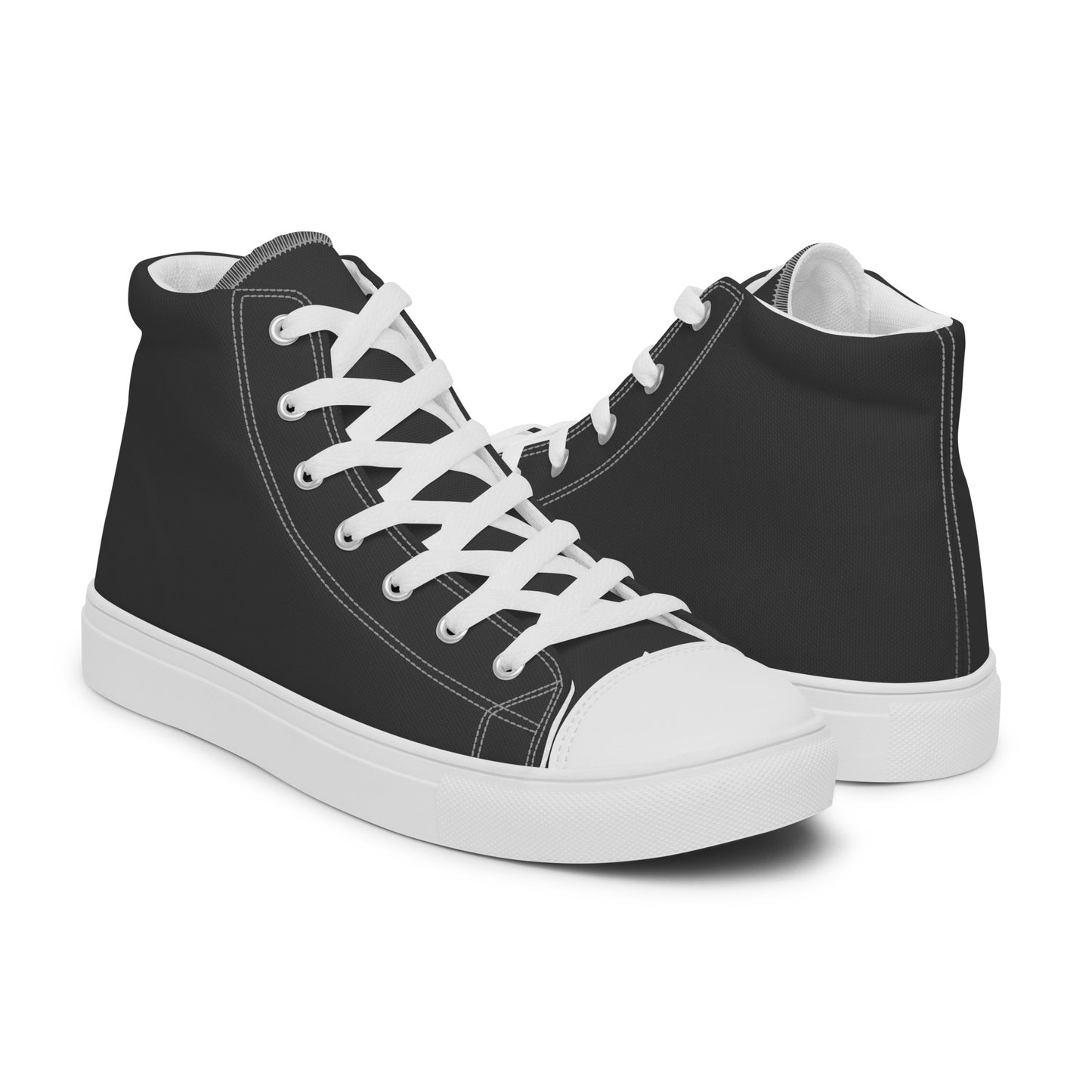 Charcoal - Sustainably Made Men's High Top Canvas Shoes