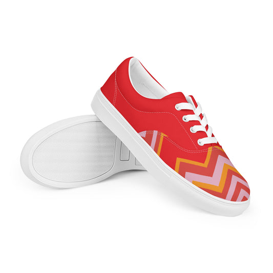 Retro Zigzag - Inspired By Taylor Swift - Sustainably Made Men’s lace-up canvas shoes