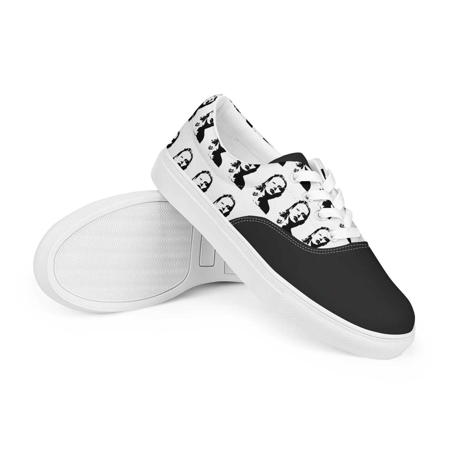 Swift Pattern Black - Inspired By Taylor Swift - Sustainably Made Men’s lace-up canvas shoes