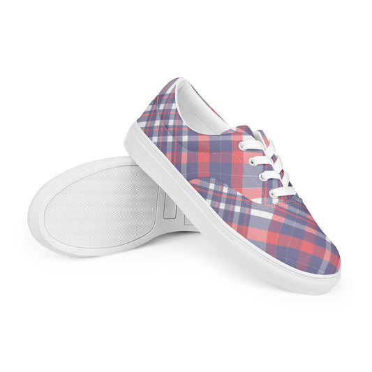 Diagonal Stripes - Inspired By Taylor Swift - Sustainably Made Men’s lace-up canvas shoes