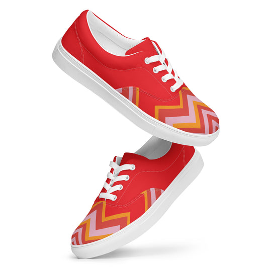 Retro Zigzag - Inspired By Taylor Swift - Sustainably Made Women’s lace-up canvas shoes