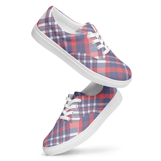 Diagonal Stripes - Inspired By Taylor Swift - Sustainably Made Women’s lace-up canvas shoes