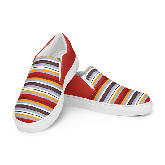 Multi Colored Lines - Inspired By Taylor Swift - Sustainably Made Women’s slip-on canvas shoes
