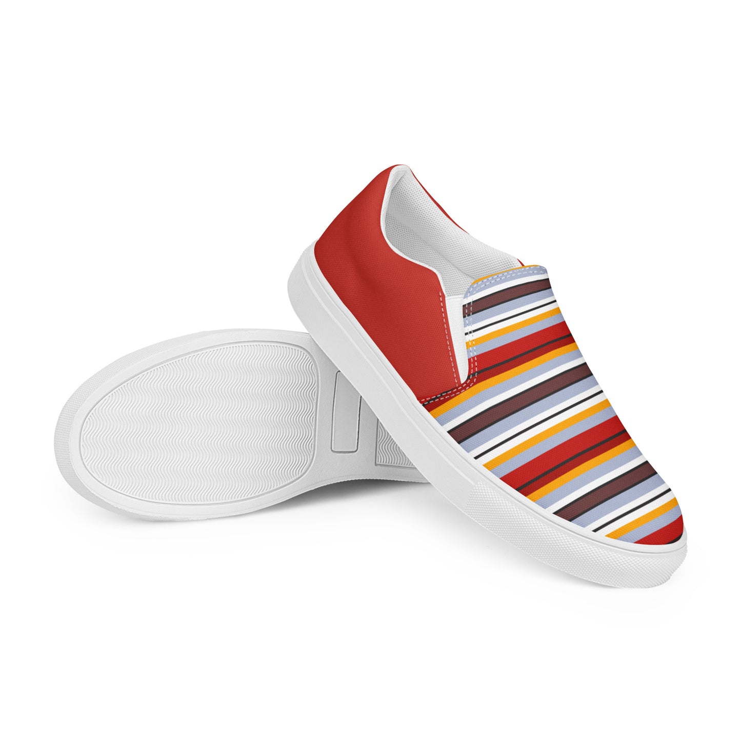Multi Colored Lines - Inspired By Taylor Swift - Sustainably Made Women’s slip-on canvas shoes