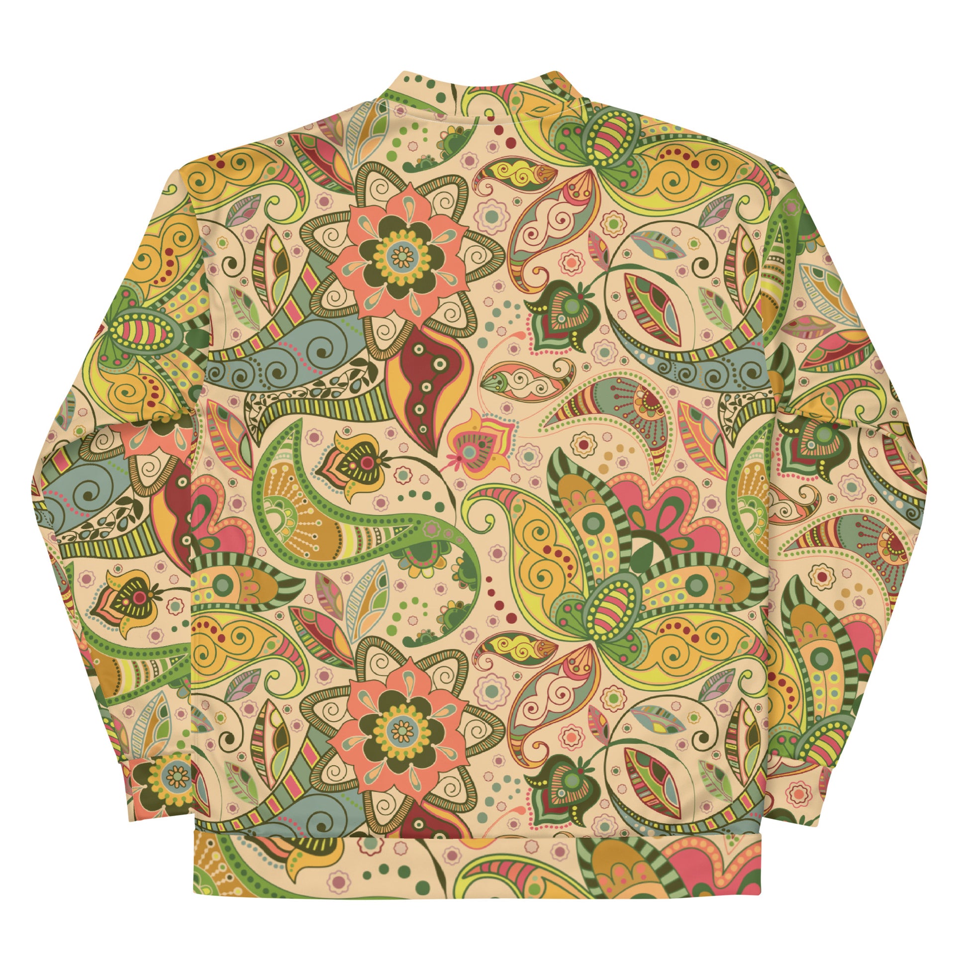 Eco friendly tribal floral bomber jacket
