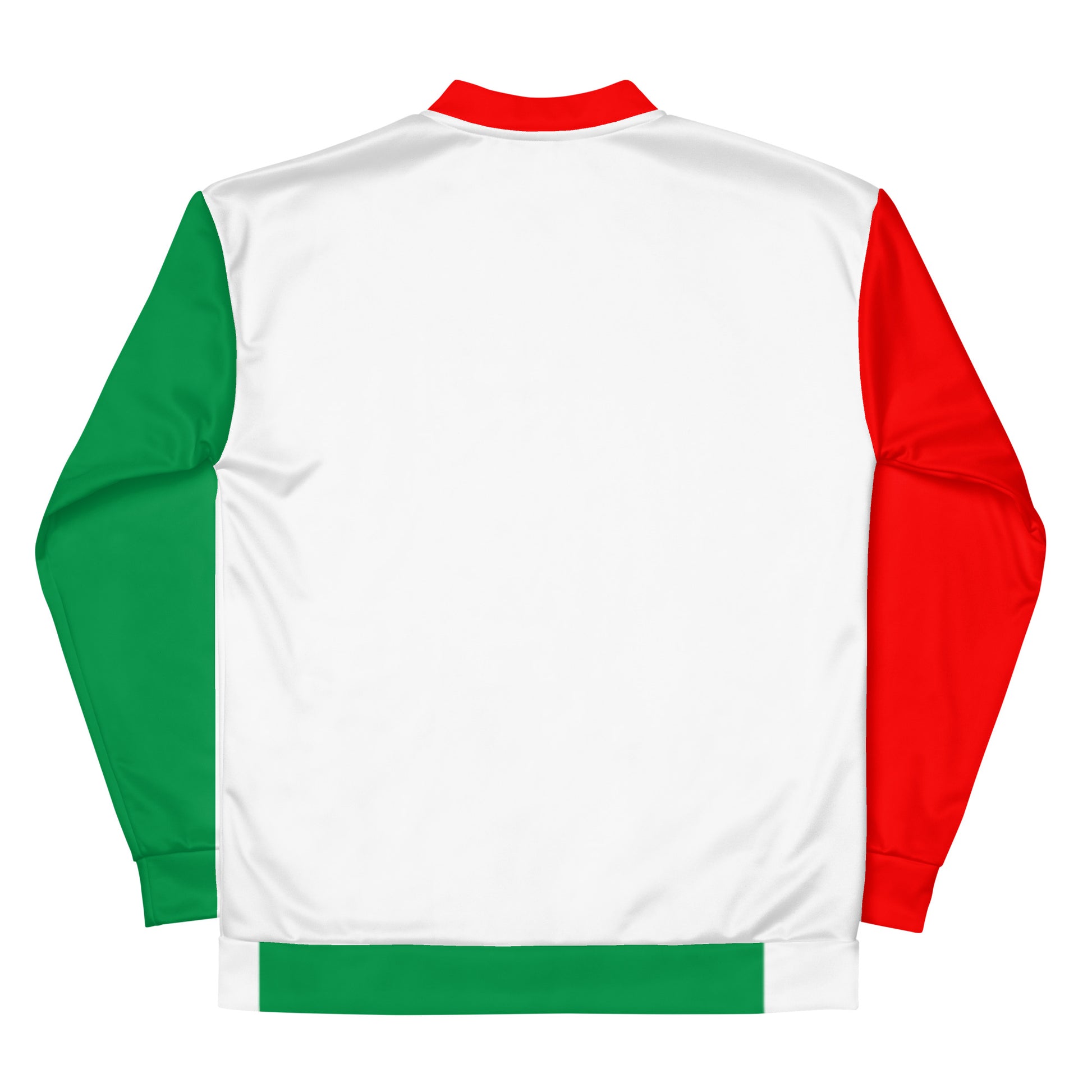 Ethically made Italy flag bomber jacket with YKK zipper