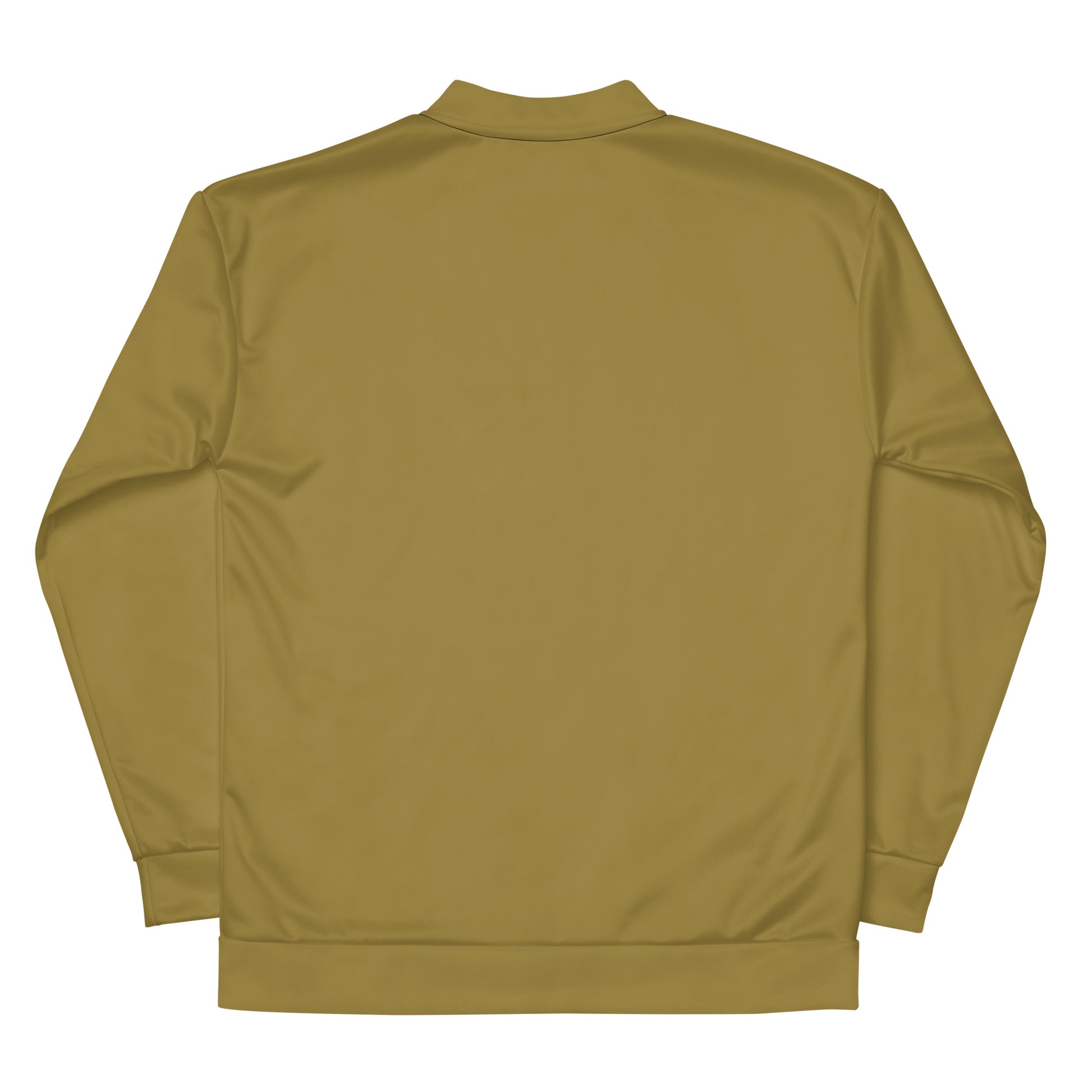Ethically made basic gold bomber jacket with silver zipper