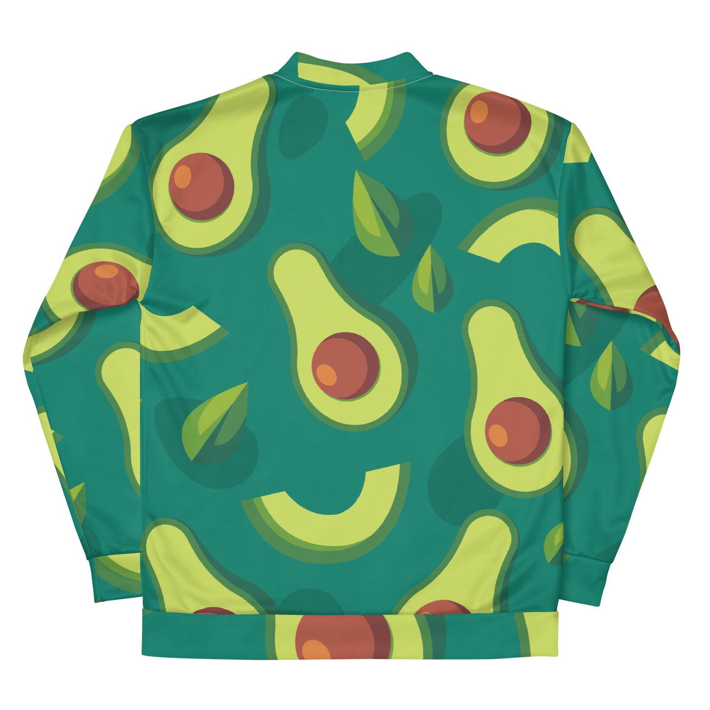 Eco-friendly avocado all-over print bomber jacket