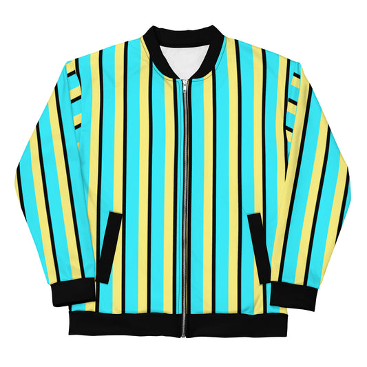 Vintage stripe patterned bomber jacket