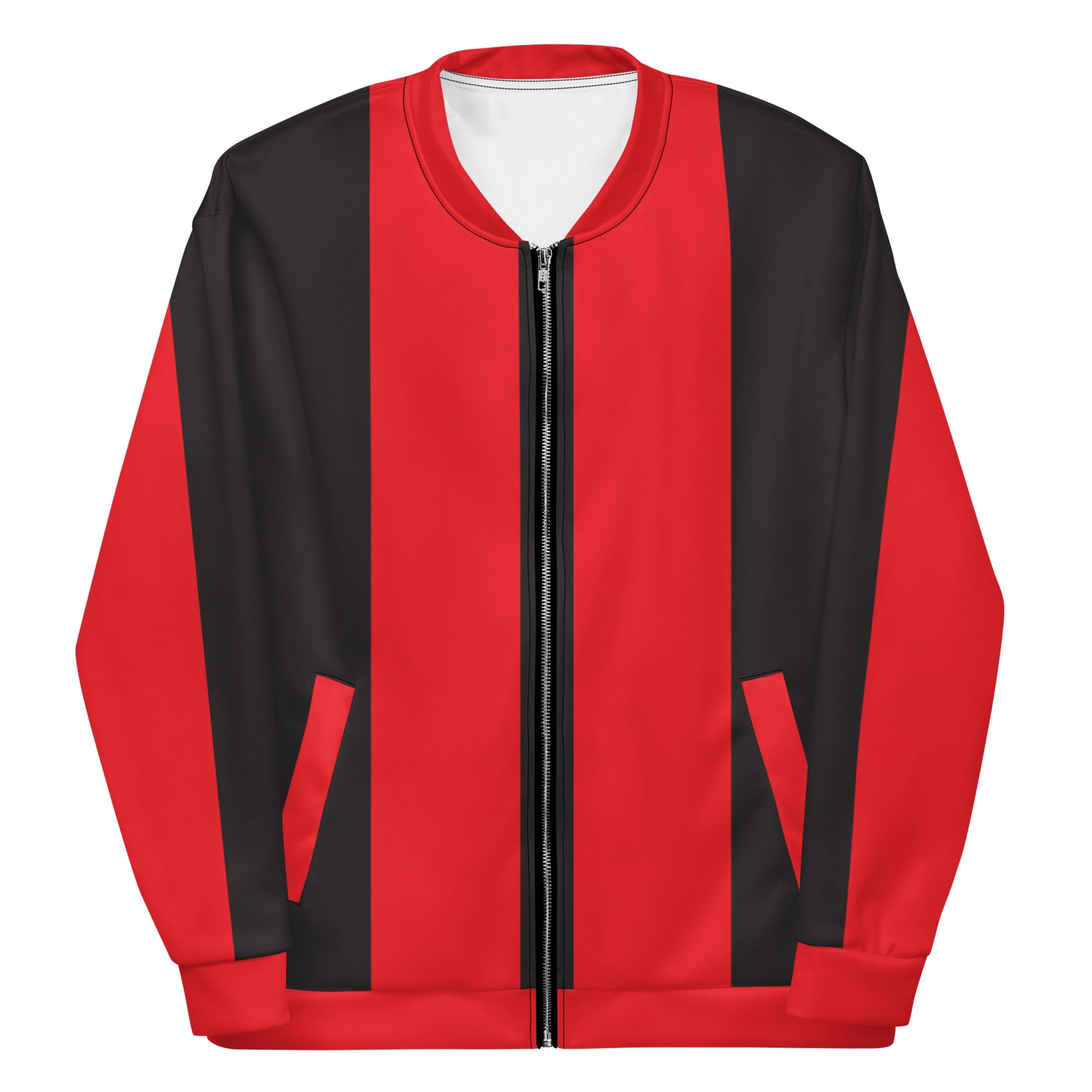 Cherry black sustainably made unisex bomber jacket