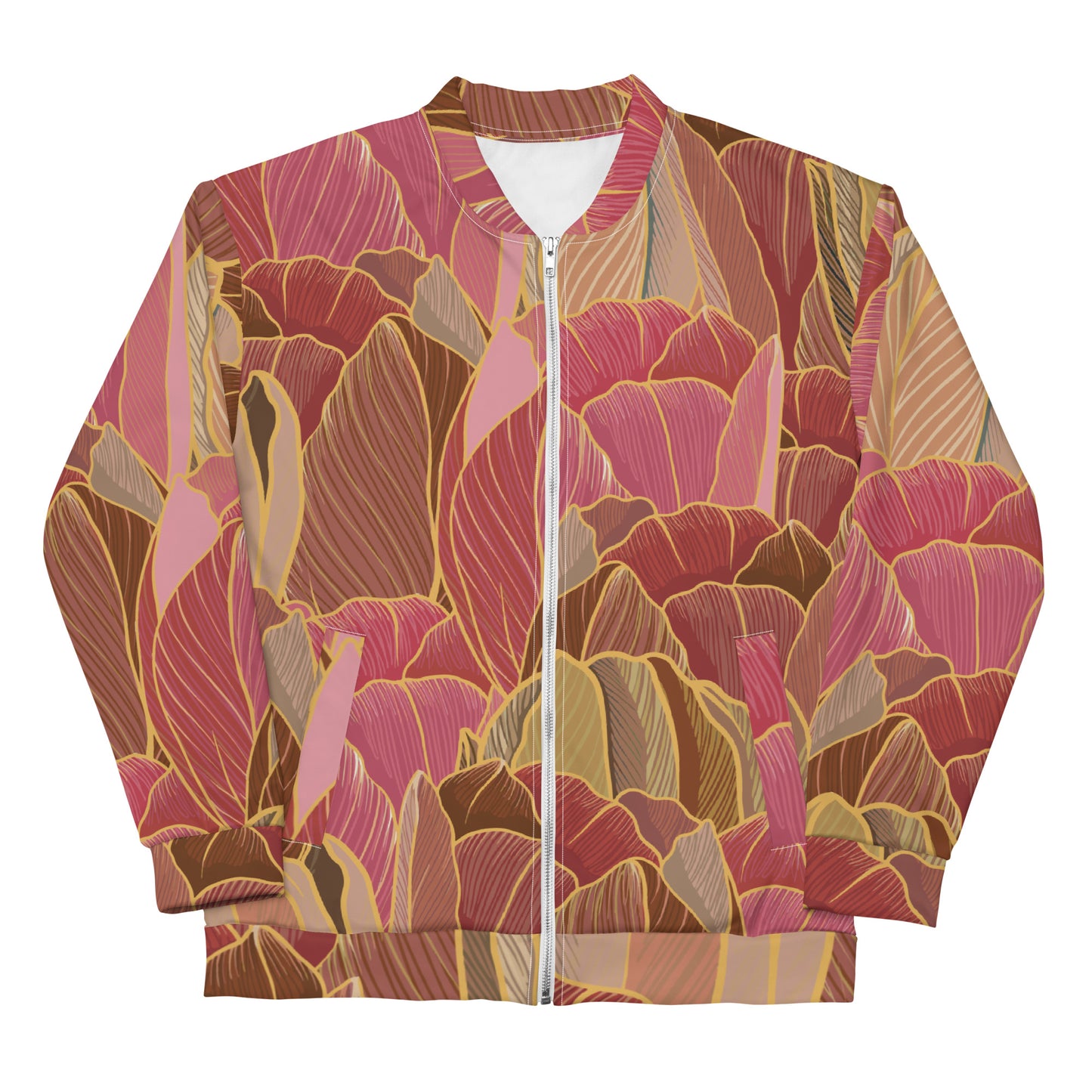 Tulip floral sustainably made unisex bomber jacket