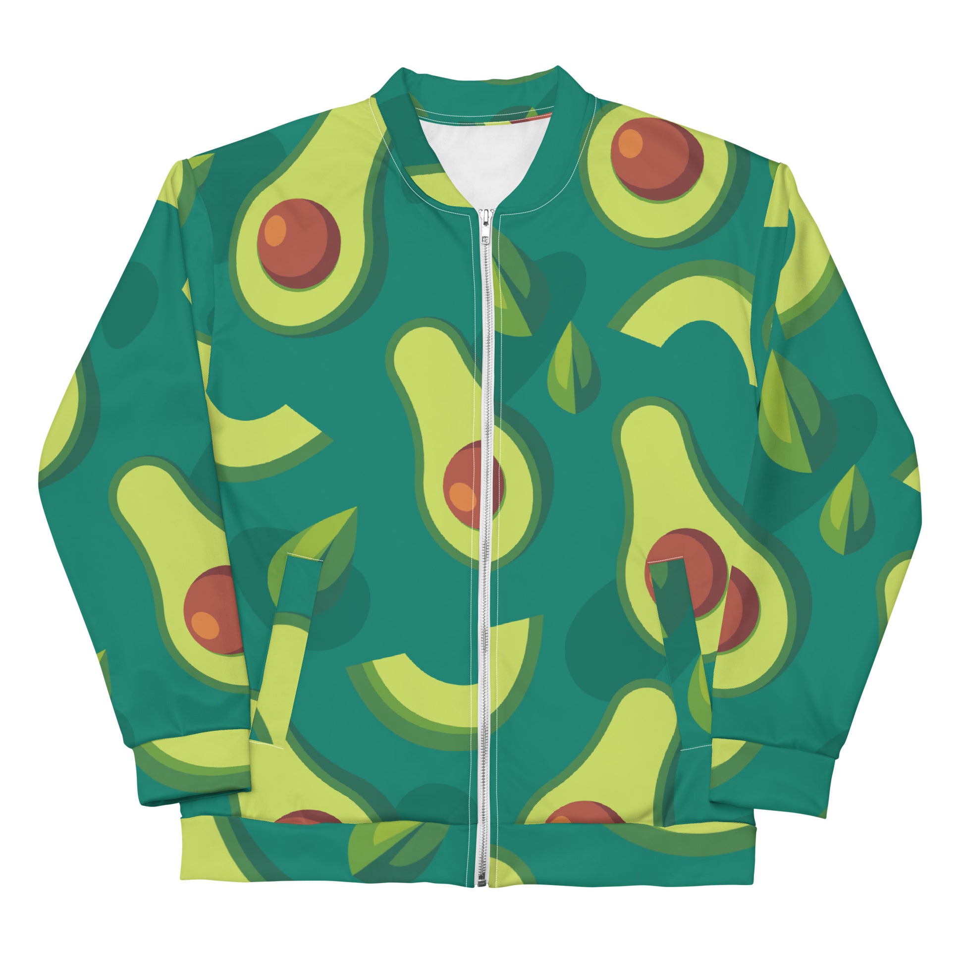 Avocado sustainably made bomber jacket with all-over print