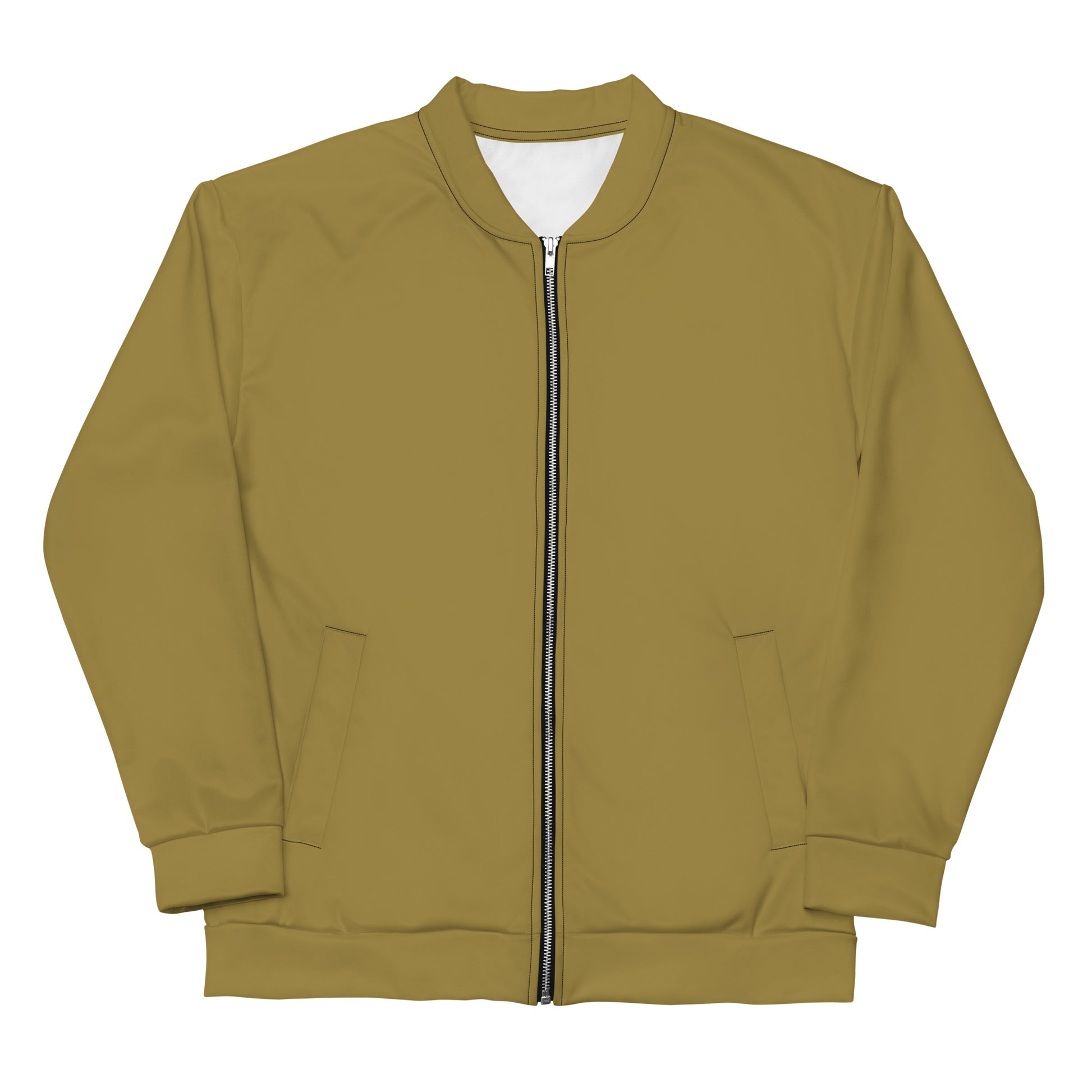 Basic gold sustainably made bomber jacket with all-over print