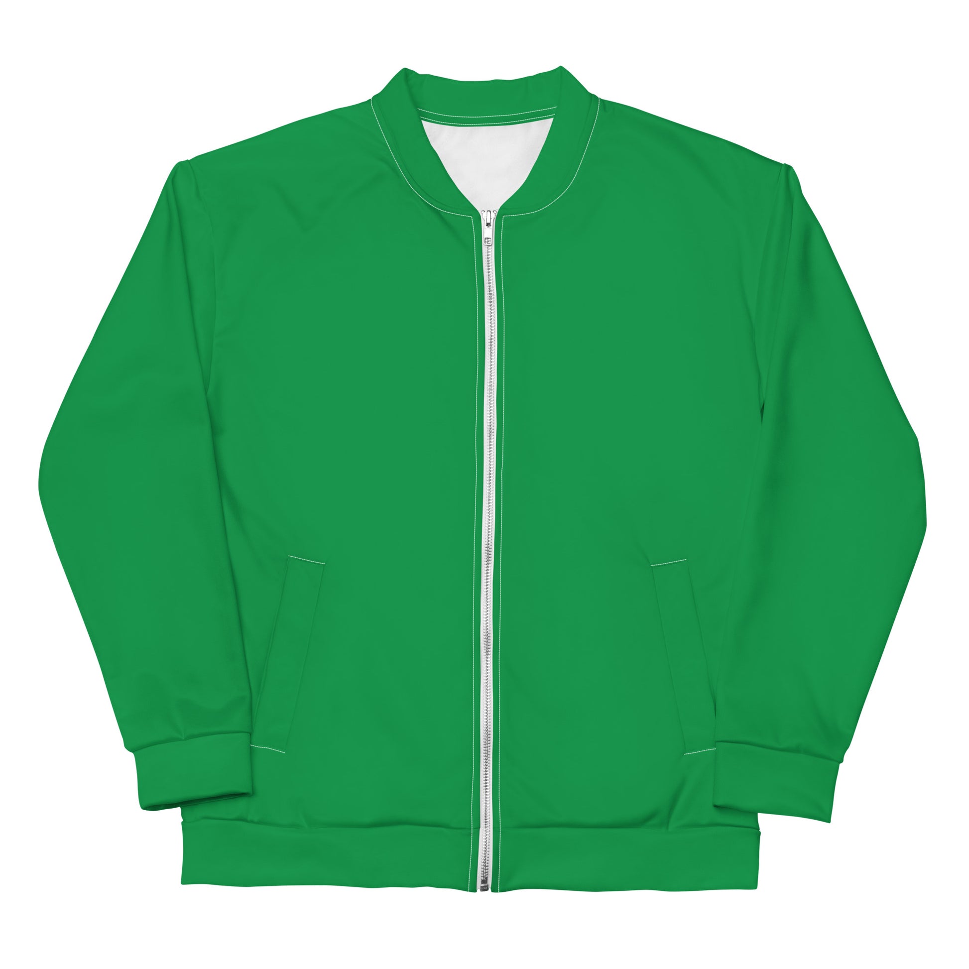 Basic green sustainably made bomber jacket with all-over print