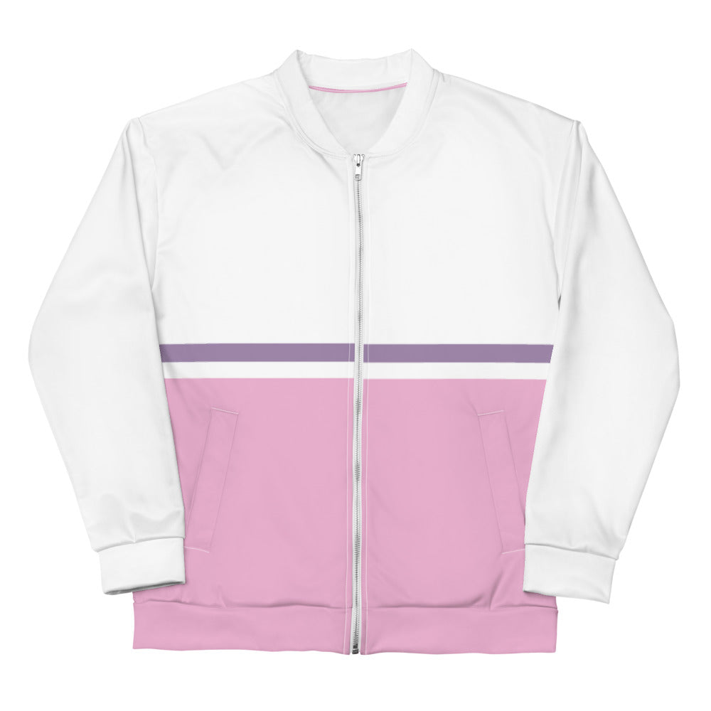 Retro pink sustainably made vintage bomber jacket