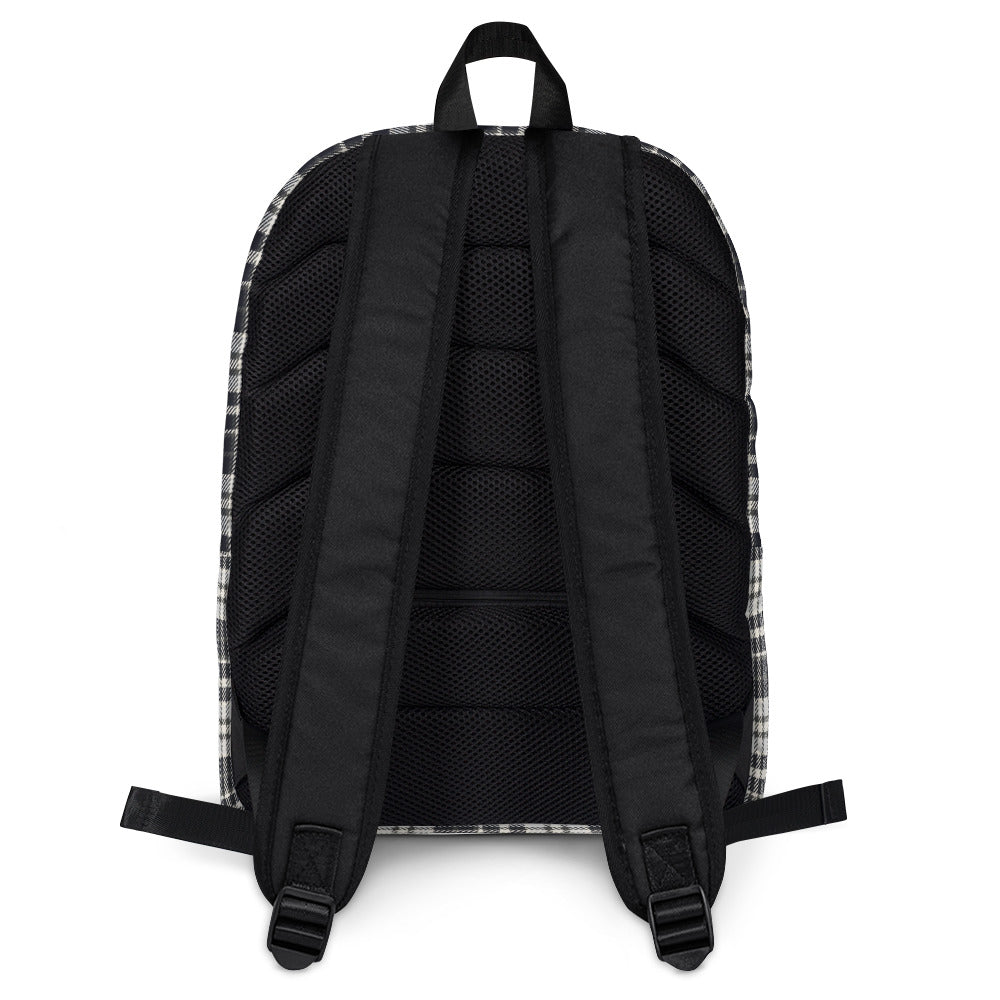 Black & White Tartan - Sustainably Made Backpack