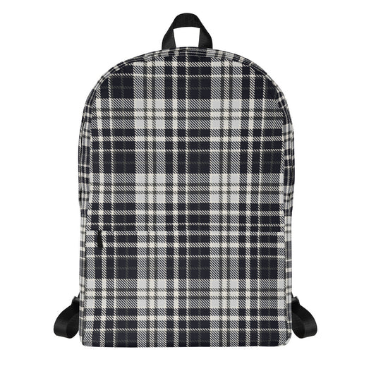 Black & White Tartan - Sustainably Made Backpack