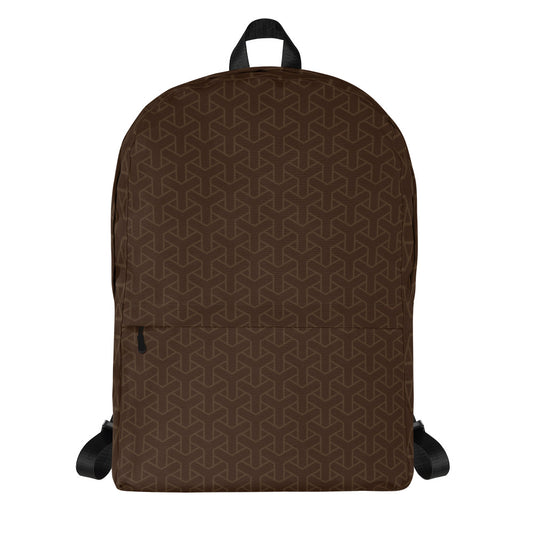 Deep Brown Pattern - Sustainably Made Backpack