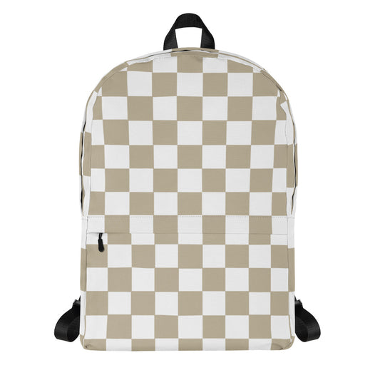Mocca Chequered Flag - Sustainably Made Backpack