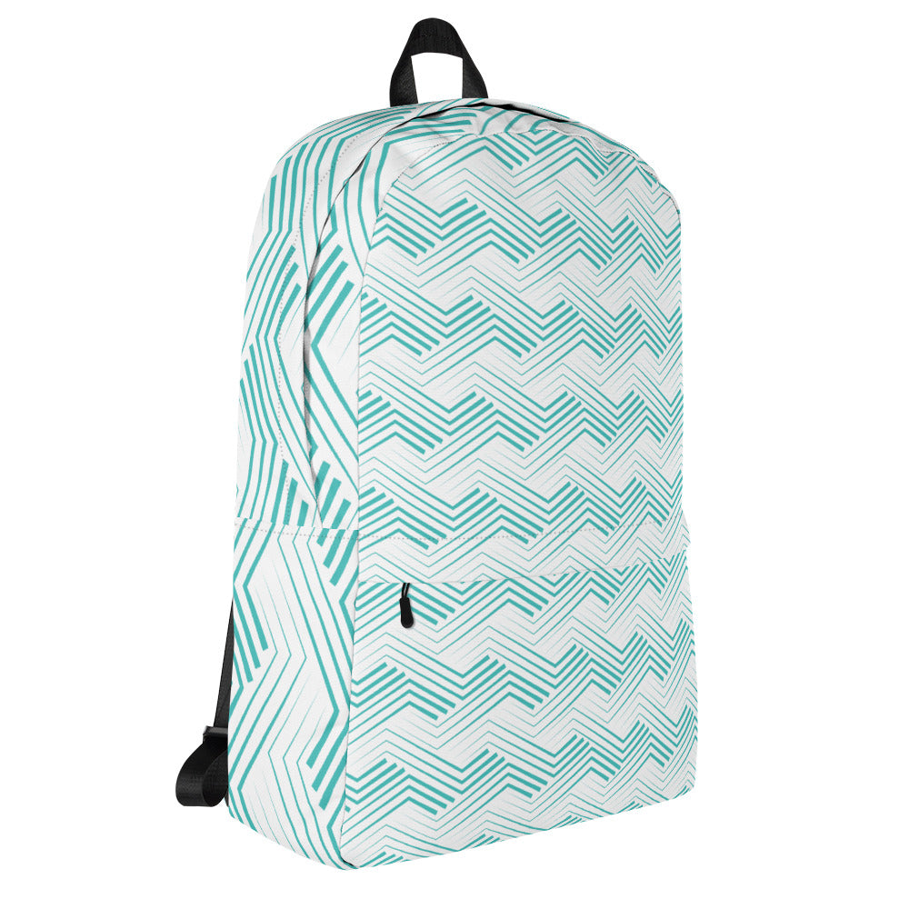 Blue Zigzag - Sustainably Made Backpack