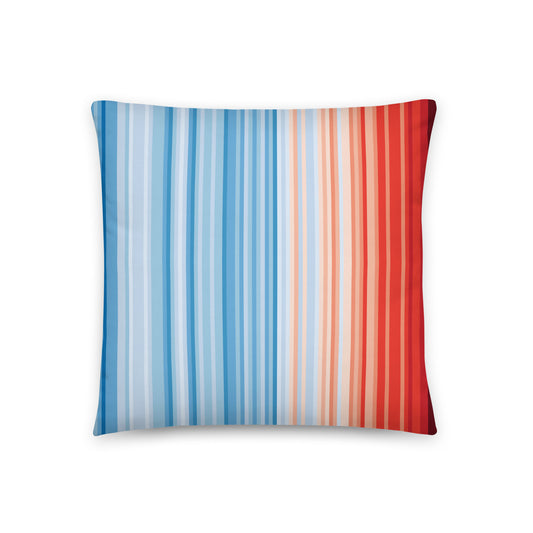 Climate Change Global Warming Stripes - Sustainably Made Basic Pillow