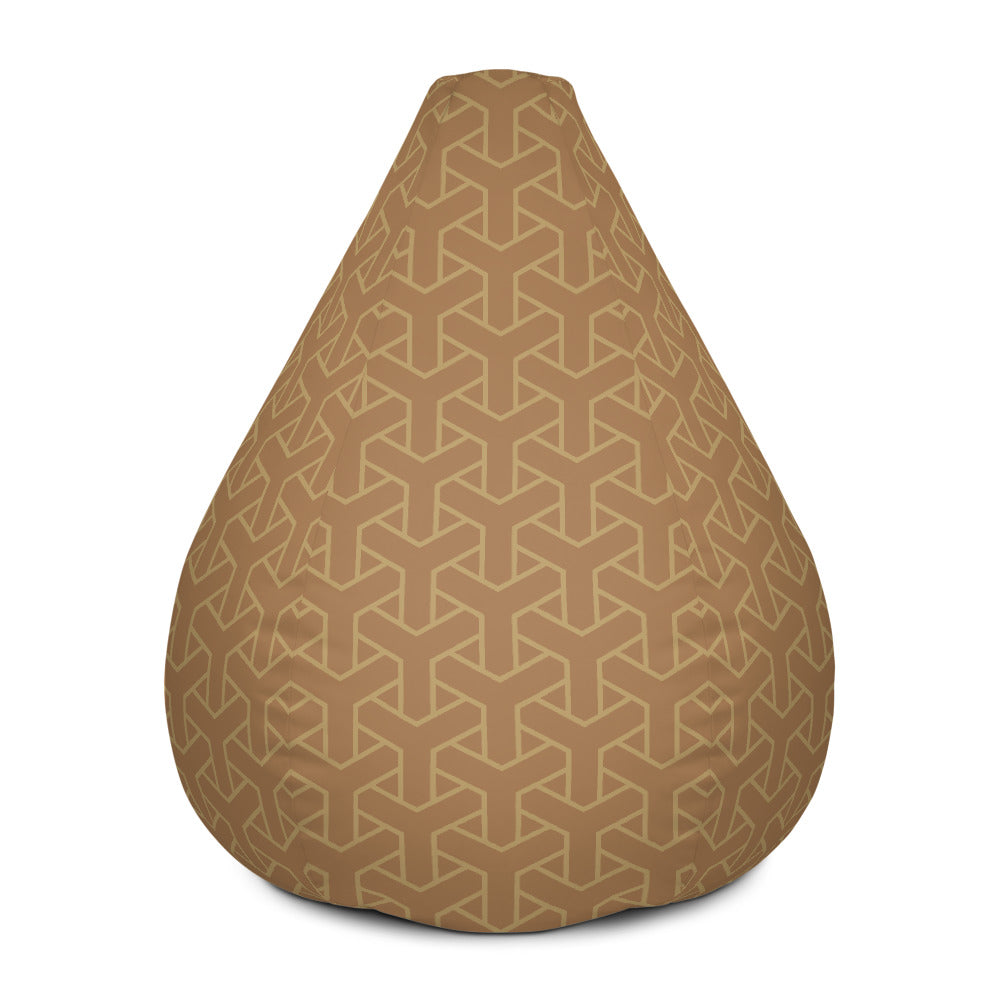 Retro Brown Pattern - Sustainably Made Bean Bag Chair Cover