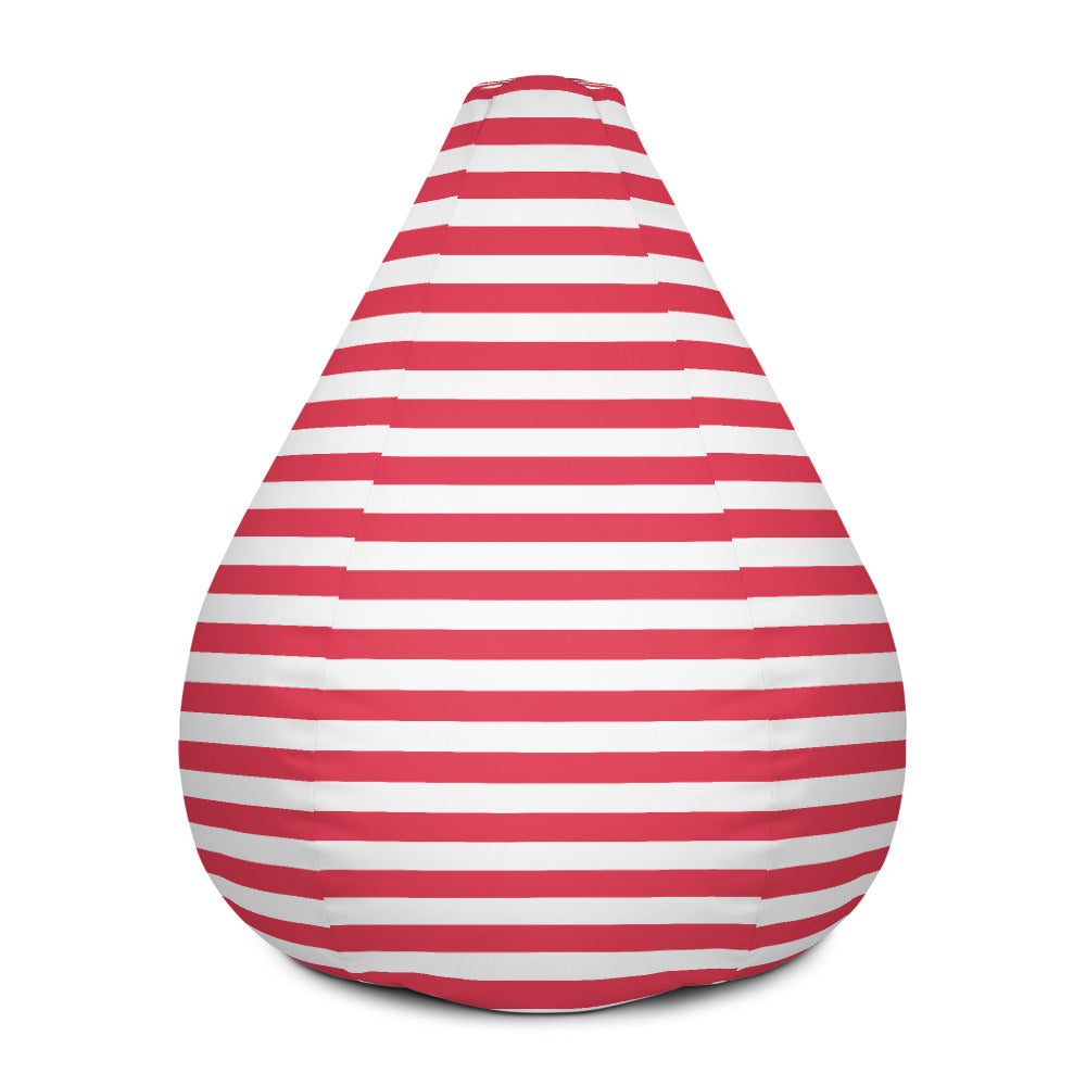 Red Stripes - Sustainably Made Bean Bag Chair Cover