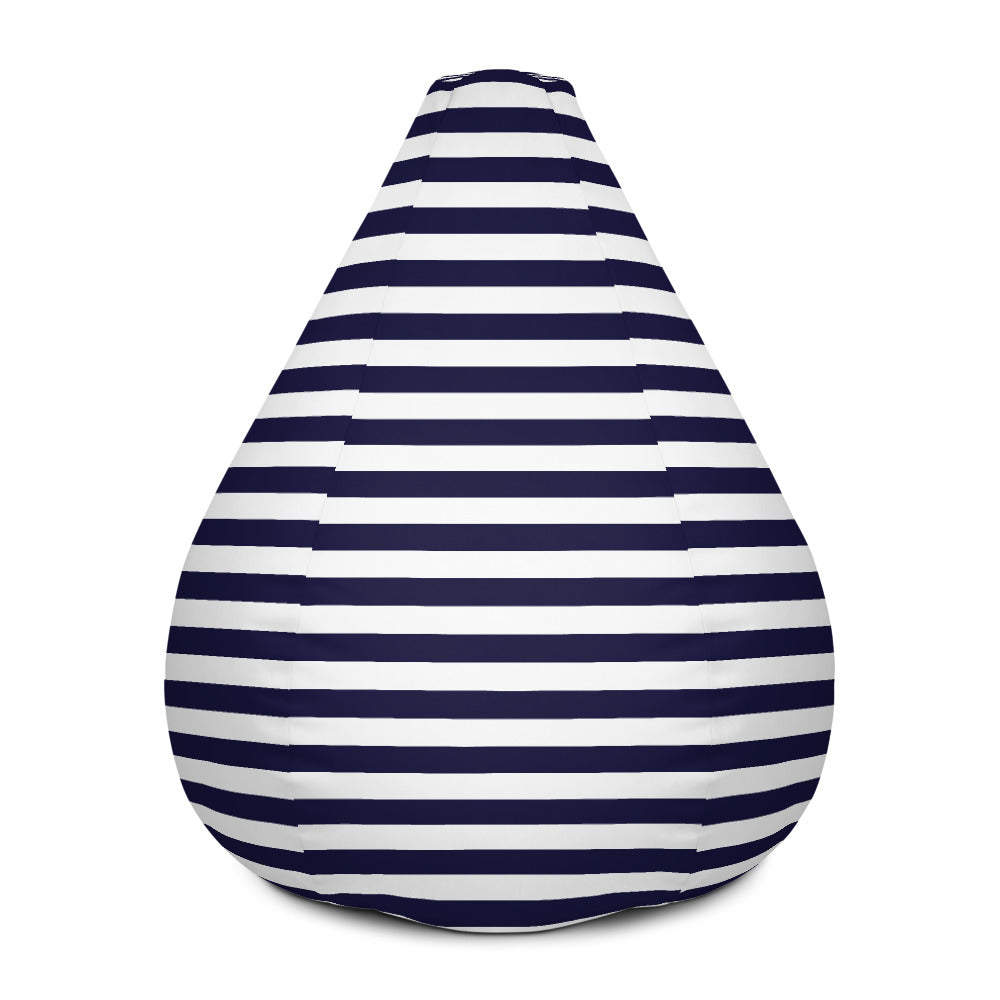Navy Stripes - Sustainably Made Bean Bag Chair Cover