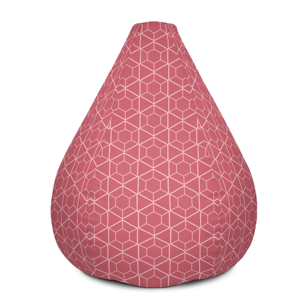 Geometric Magenta - Sustainably Made Bean Bag Chair Cover