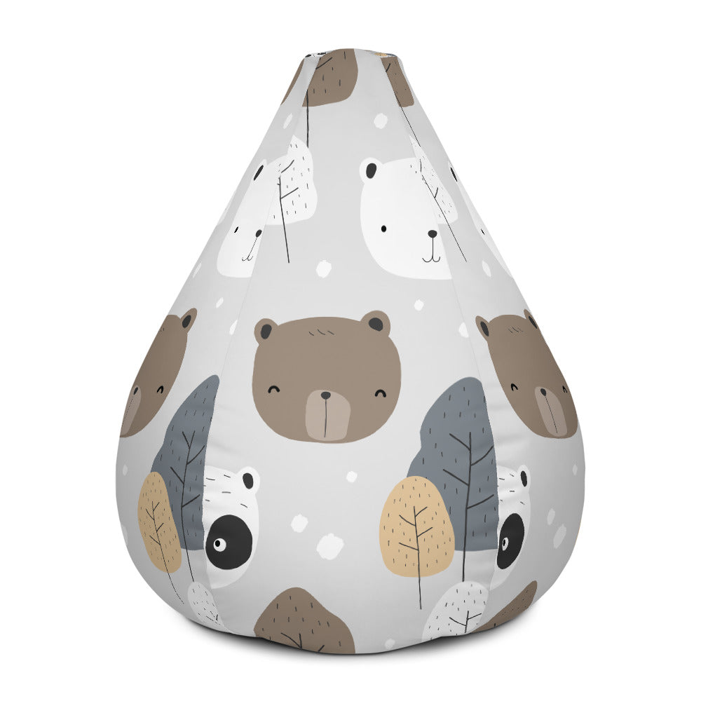 Snow Bears - Sustainably Made Bean Bag Chair Cover