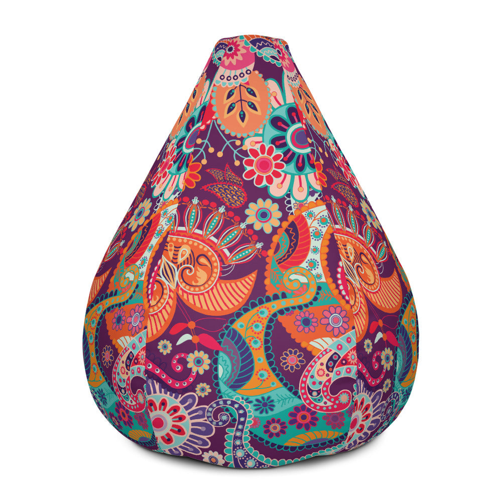Multicolor Floral Tribe - Sustainably Made Bean Bag Chair Cover