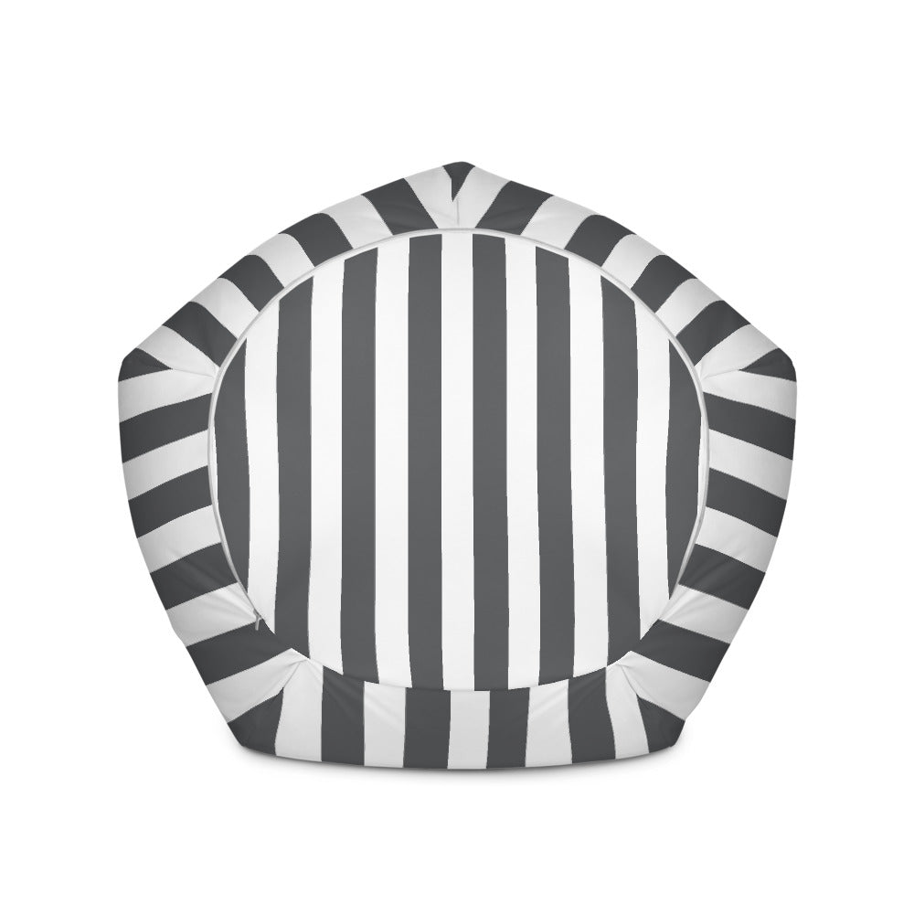 Vertical Lines Charcoal - Sustainably Made Bean Bag Chair Cover