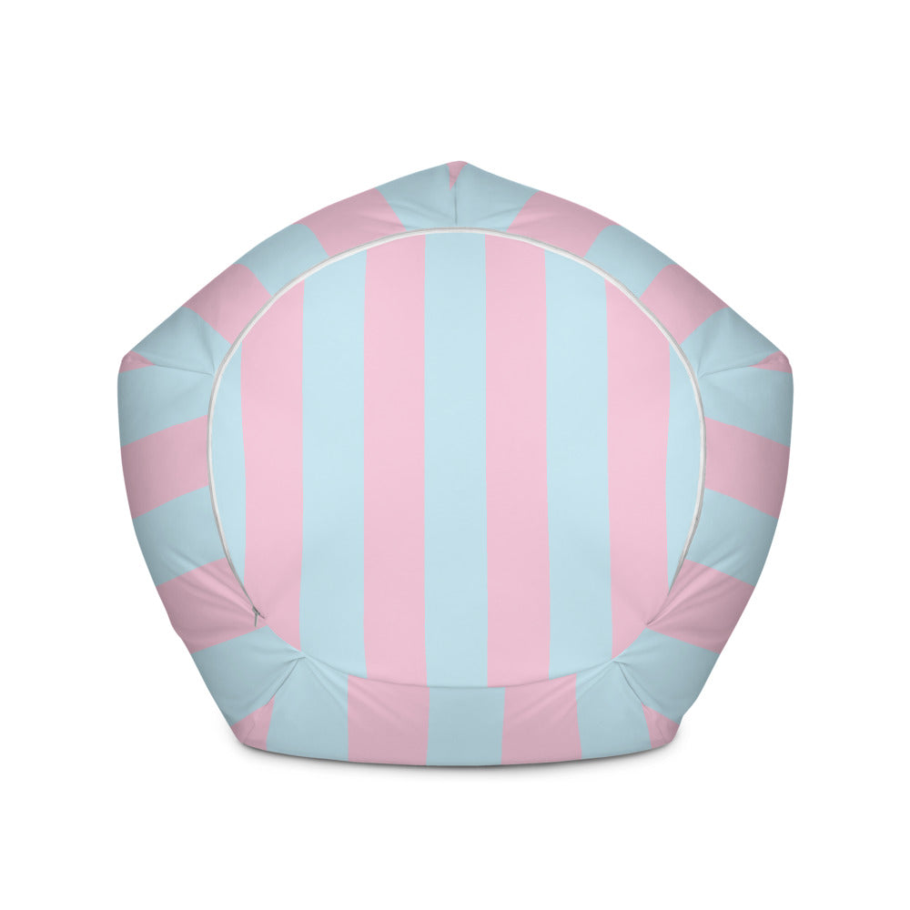 Blue Pink Stripes - Sustainably Made Bean Bag Chair Cover