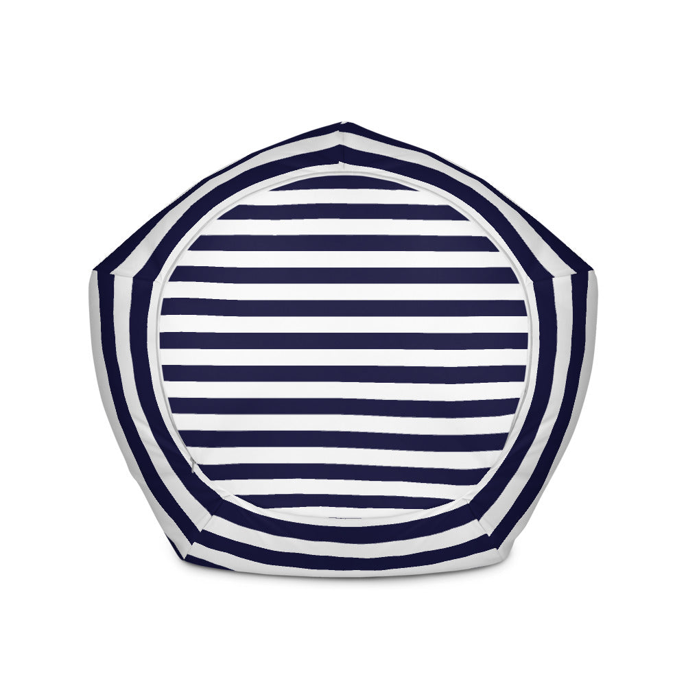 Navy Stripes - Sustainably Made Bean Bag Chair Cover