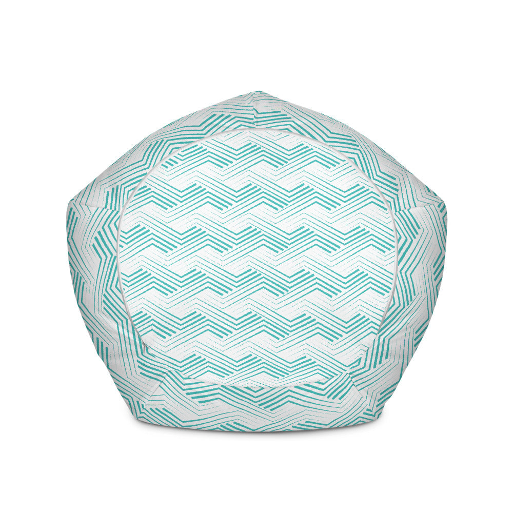 Blue Zigzag Pattern - Sustainably Made Bean Bag Chair Cover