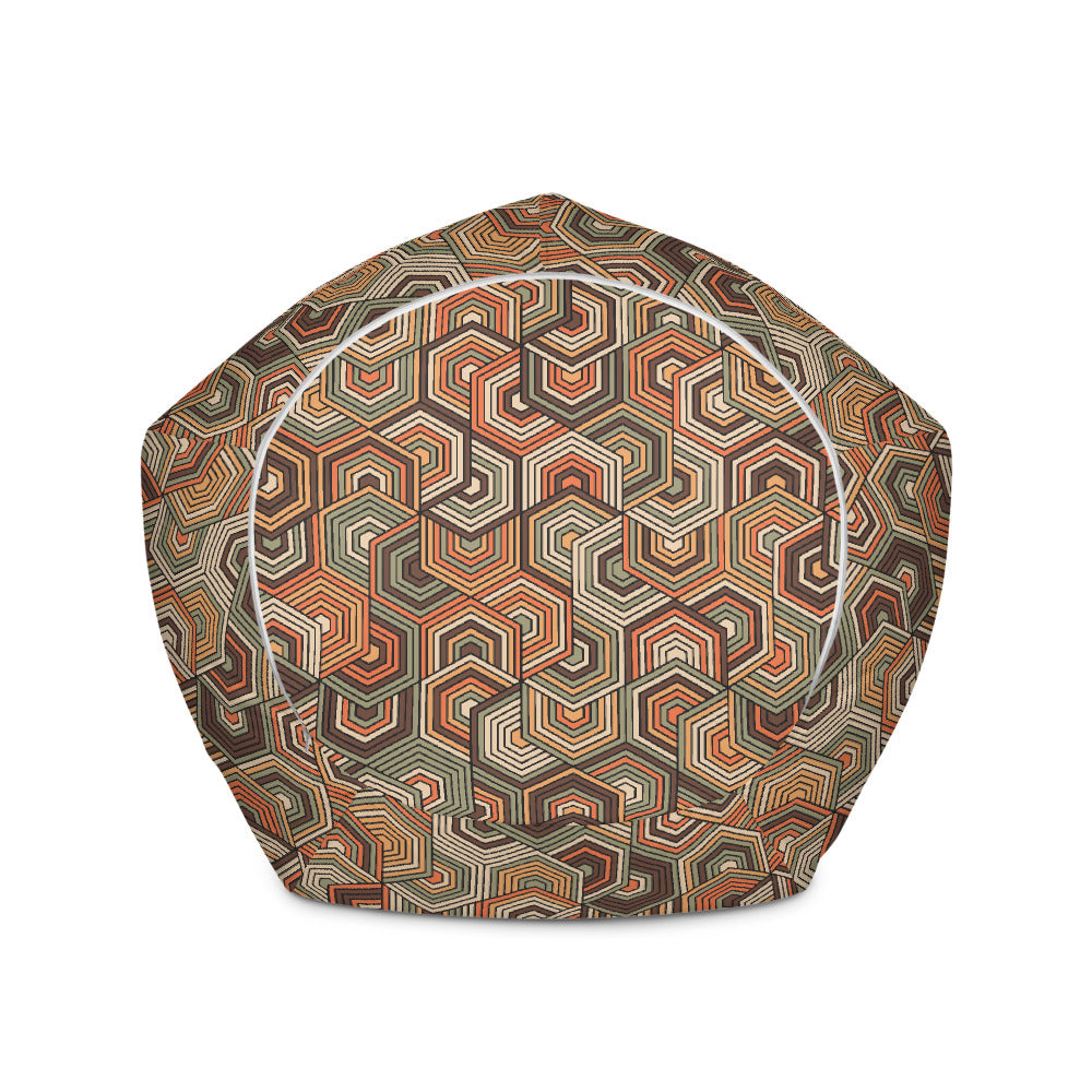 Hexagonal Retro Pattern - Sustainably Made Bean Bag Chair Cover