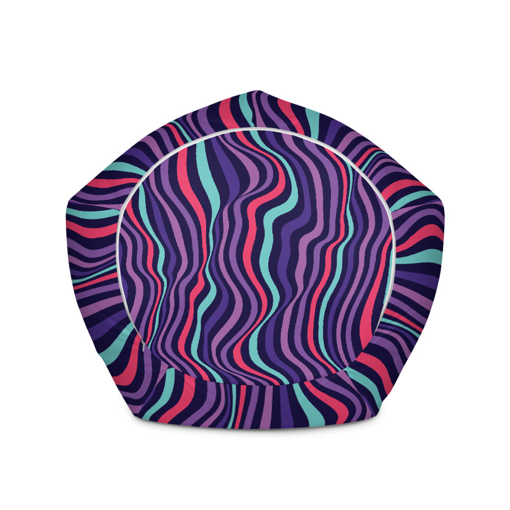 Multicolor Curved Lines - Sustainably Made Bean Bag Chair Cover