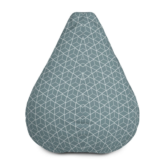 Geometric Blue - Sustainably Made Bean Bag Chair Cover